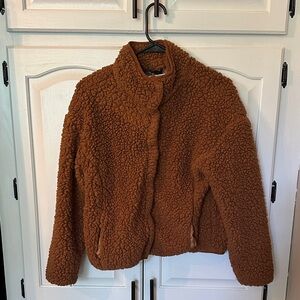 Cozy Brown Teddy Jacket; Maurice’s Small